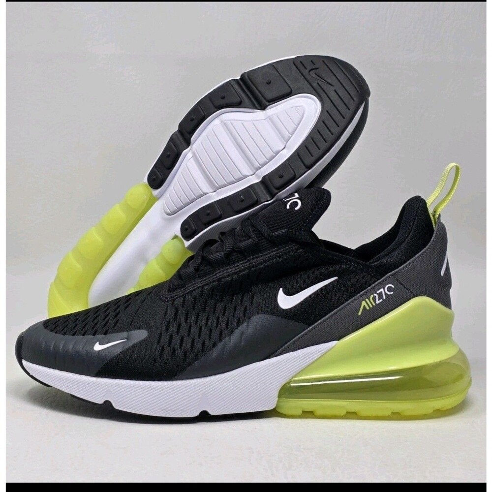 Nike Air Max 270 Black Light Lemon White Kids Shoes Size 6.5Y  W8 [943345-704 ]